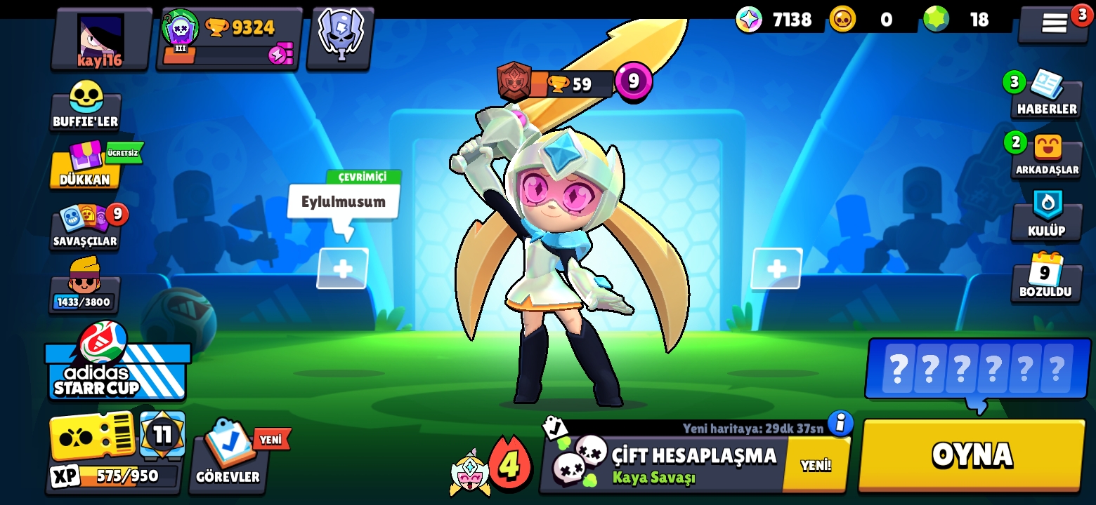 Brawl start 56 karakter li damain karakteri var 9350 kupa