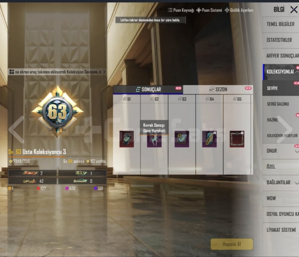 Efsane Dolu Pubg Mobile hesabı